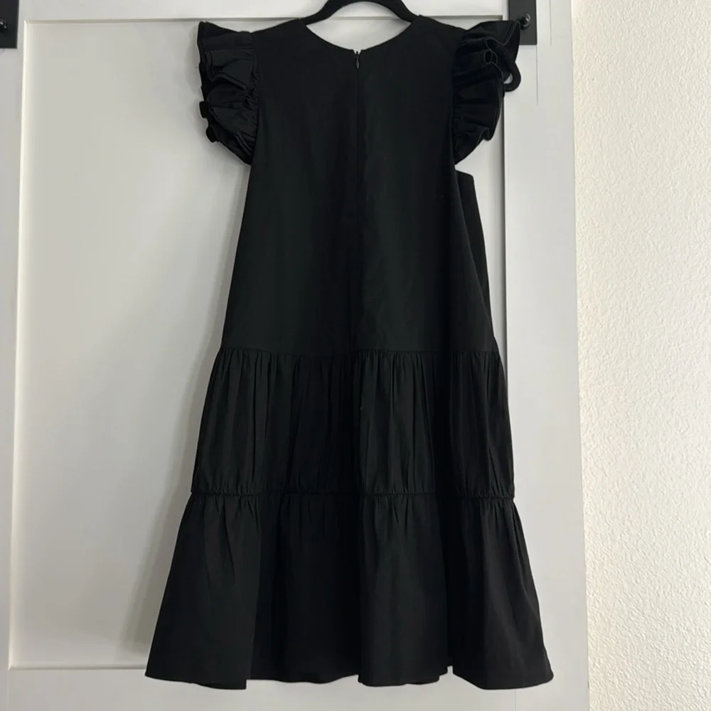Pomander Place Black Ruffled Tiered Sundress Small